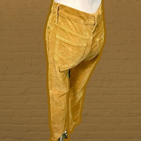 MOTHER Denim ‘High Waisted Looker Ankle Chew’ Corduroy Pant in “Okra” Size 24 - Picture 9 of 16